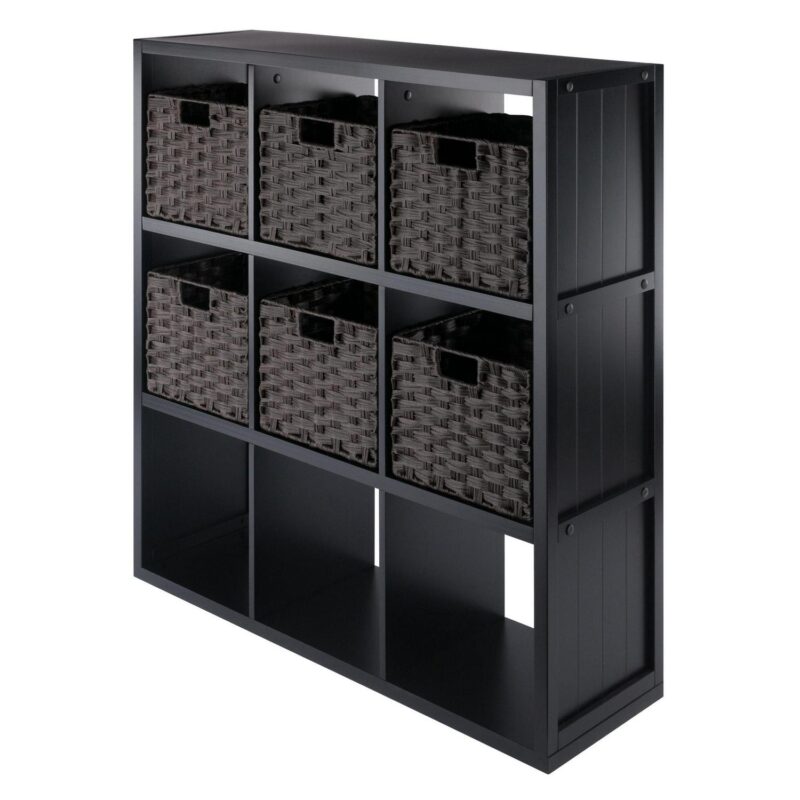 Winsome Wood Timothy Black/Chocolate MDF 9 -Shelf Bookcase ( 37.76-Inches W x 40.08-Inches H x 11.81-Inches D ) Painted
