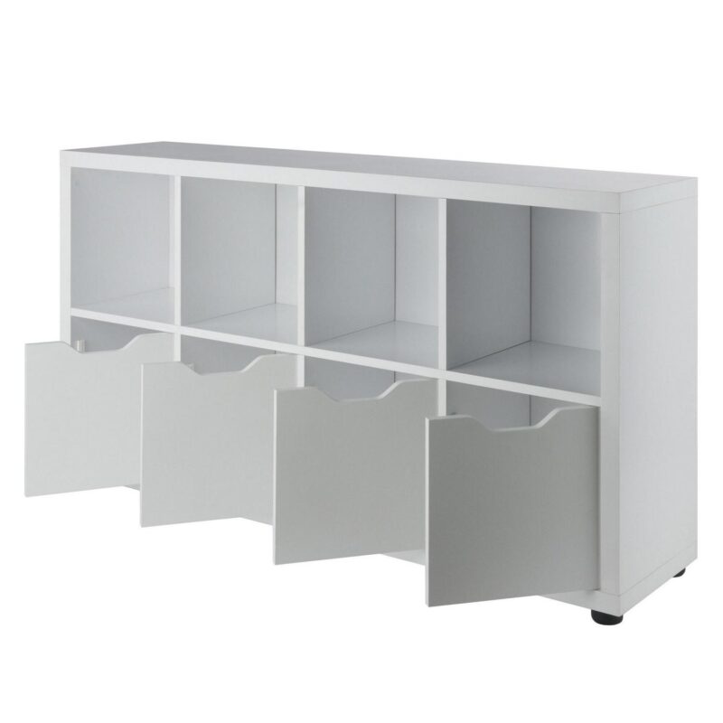 Winsome Wood White Composite 4 -Shelf Modular Bookcase with Doors ( 48.31-Inches W x 25.98-Inches H x 11.65-Inches D ) Finished - Image 3