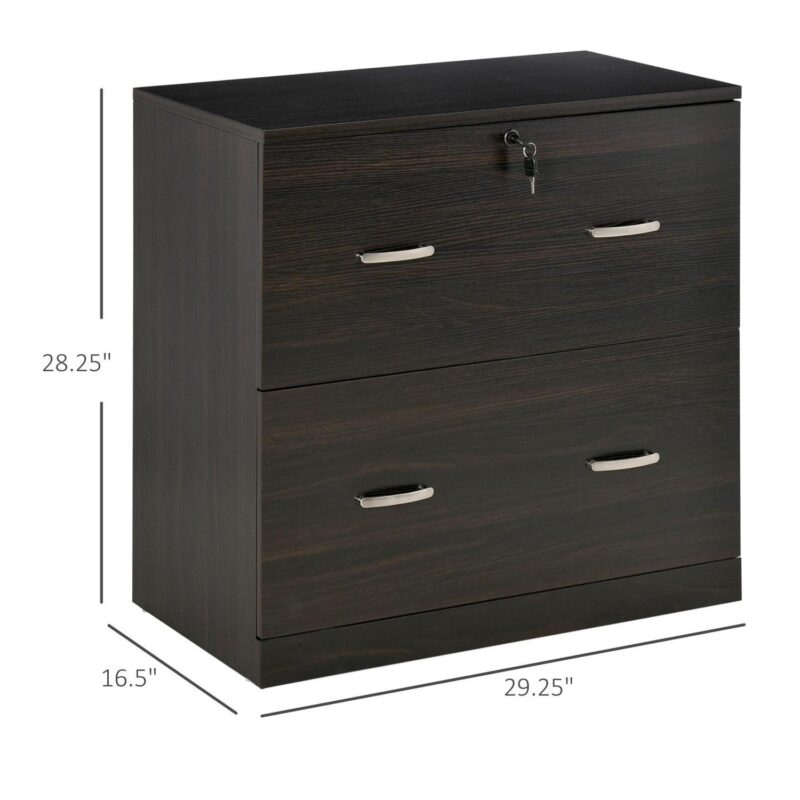 ZAKLOOP Brown 2 -Drawer 16.5 File Cabinet - Image 3