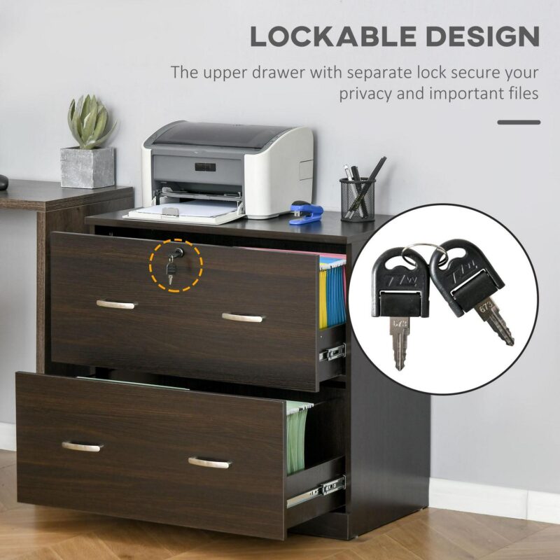 ZAKLOOP Brown 2 -Drawer 16.5 File Cabinet - Image 4