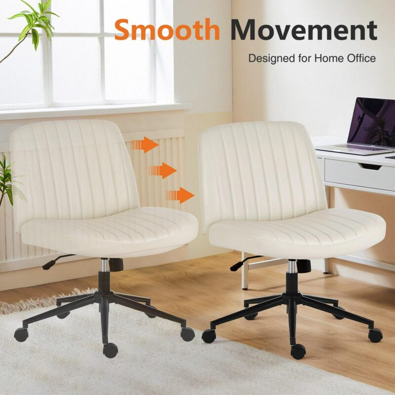 ZAKLOOP Modern Beige Cotton blend Swivel Accent Chair - Image 7
