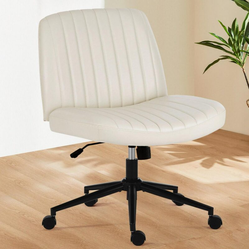 ZAKLOOP Modern Beige Cotton blend Swivel Accent Chair