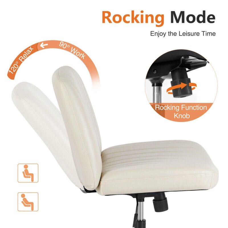 ZAKLOOP Modern Beige Cotton blend Swivel Accent Chair - Image 8