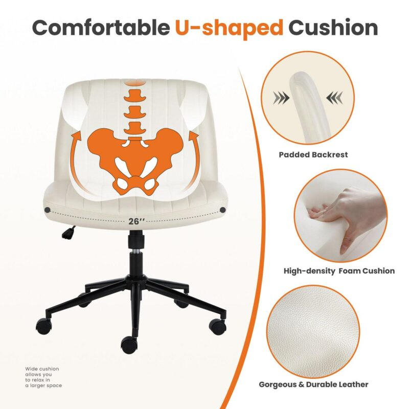 ZAKLOOP Modern Beige Cotton blend Swivel Accent Chair - Image 2