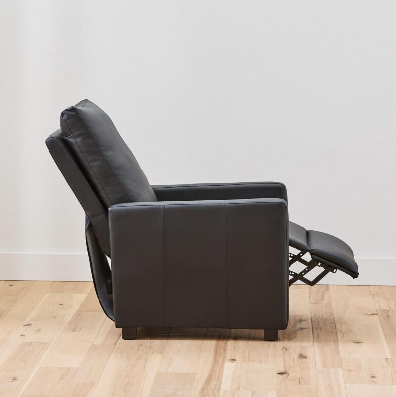 allen + roth Faux Leather, Black Faux leather Upholstered Recliner - Image 3