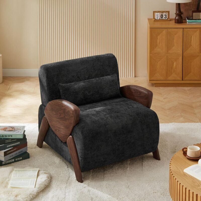 nicesure Modern Dark Grey Chenille Accent Chair