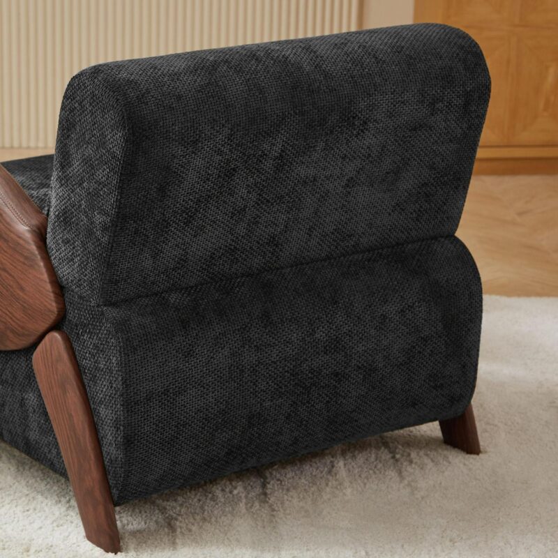 nicesure Modern Dark Grey Chenille Accent Chair - Image 5