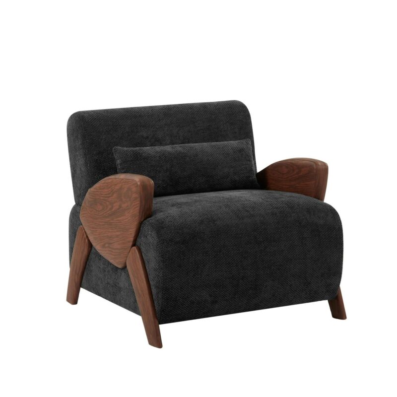 nicesure Modern Dark Grey Chenille Accent Chair - Image 7