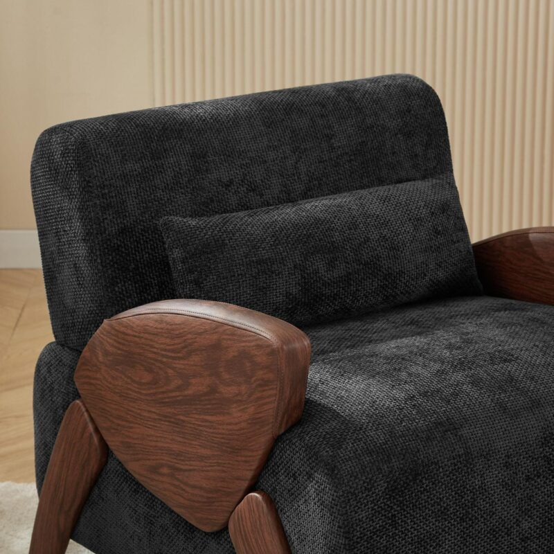 nicesure Modern Dark Grey Chenille Accent Chair - Image 4