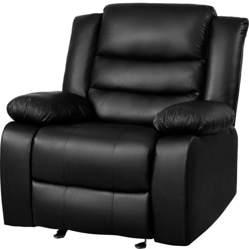prilinex Black Faux leather Upholstered Swivel Recliner