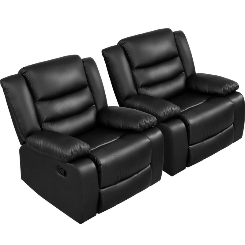 prilinex Black Faux leather Upholstered Swivel Recliner - Image 9