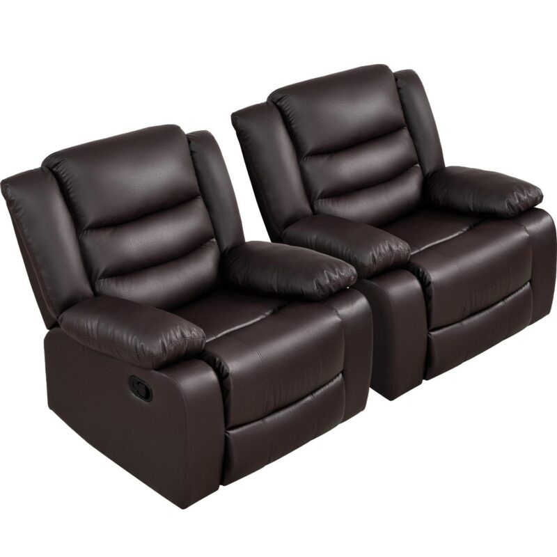 prilinex Brown Faux leather Upholstered Swivel Recliner - Image 9