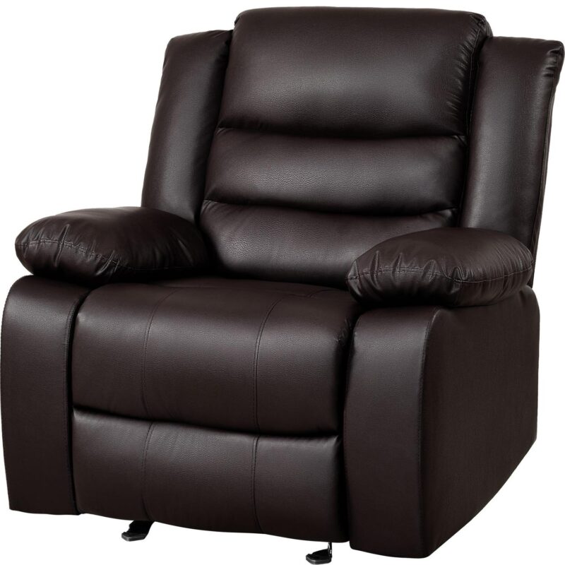 prilinex Brown Faux leather Upholstered Swivel Recliner