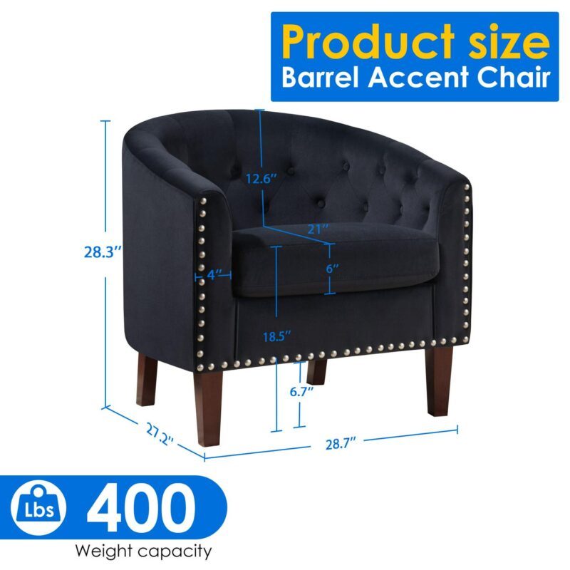 prilinex Modern Black Faux leather Club Chair - Image 5