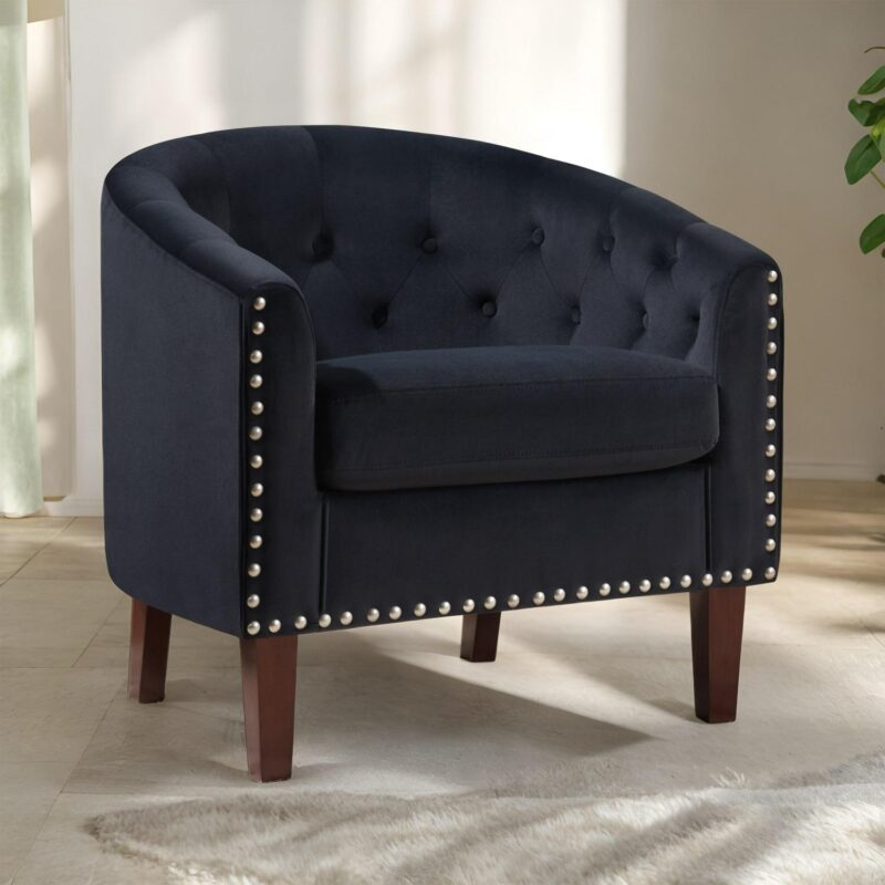 prilinex Modern Black Faux leather Club Chair - Image 7