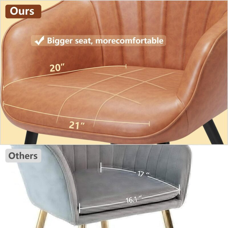 prilinex Modern Brown Faux leather Wingback Chair - Image 2