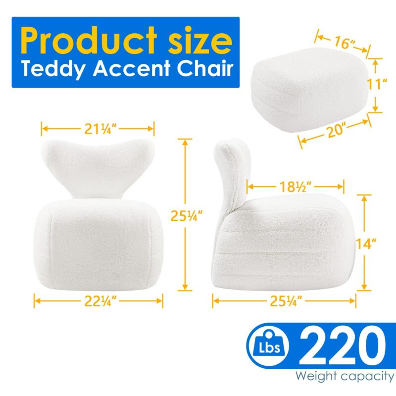 prilinex Modern White Accent Chair - Image 5