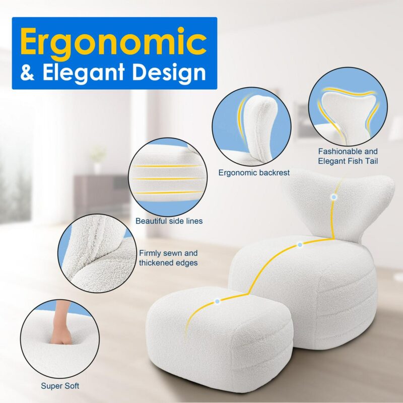 prilinex Modern White Accent Chair - Image 4