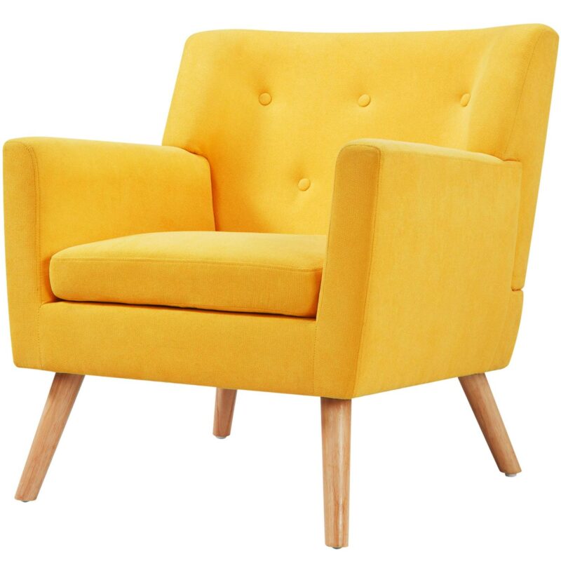 prilinex Modern Yellow Linen Accent Chair