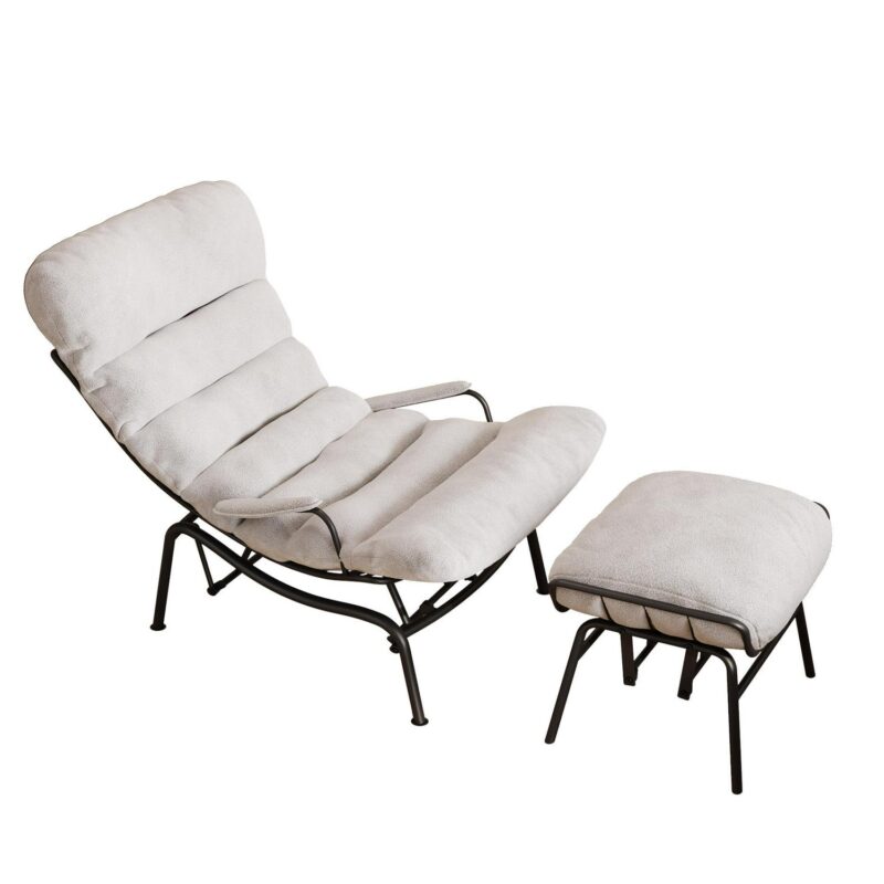 weaxty Modern White Velvet Velvet Corner Chair - Image 7