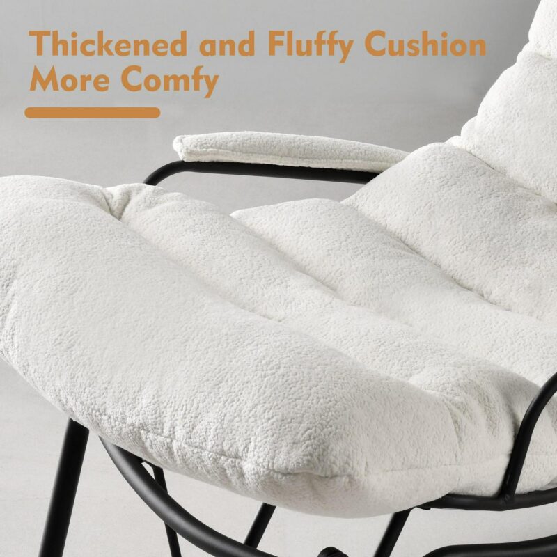 weaxty Modern White Velvet Velvet Corner Chair - Image 5