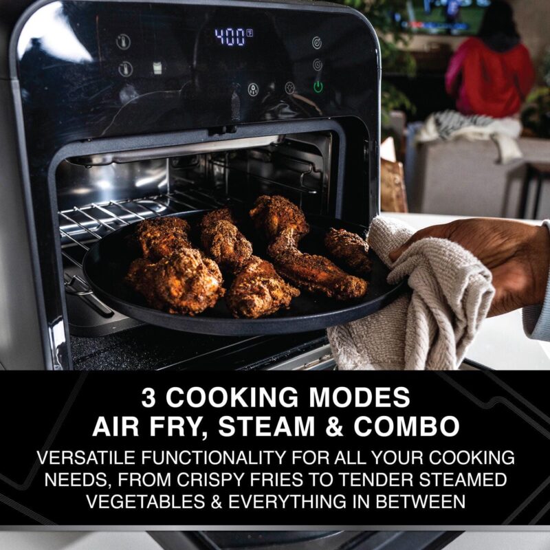 15.9-qt. 3-in-1 Air Fryer Oven with Steam, in Black - Image 3