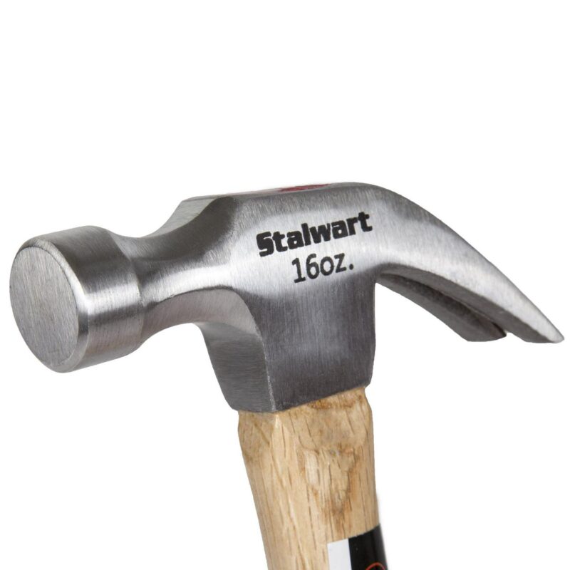 16 Ounce Claw Hammer a Basic Hand Tool for DIY and Woodworking with Natural Wood Anti-Vibration Handle and Drop Forged Head by Stalwart (Set of 20) - Image 4