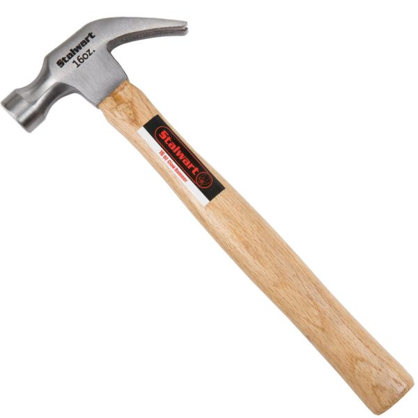 16 Ounce Claw Hammer a Basic Hand Tool for DIY and Woodworking with Natural Wood Anti-Vibration Handle and Drop Forged Head by Stalwart (Set of 20)