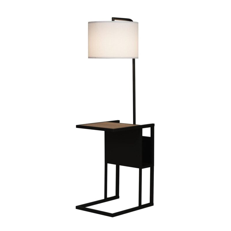 (2 pack) Better Homes and Gardens Brand Matte Black Floor Lamp with Magazine Rack - Image 2