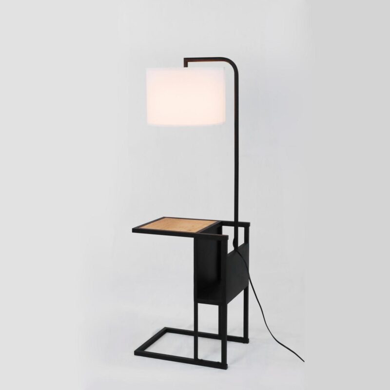 (2 pack) Better Homes and Gardens Brand Matte Black Floor Lamp with Magazine Rack - Image 10