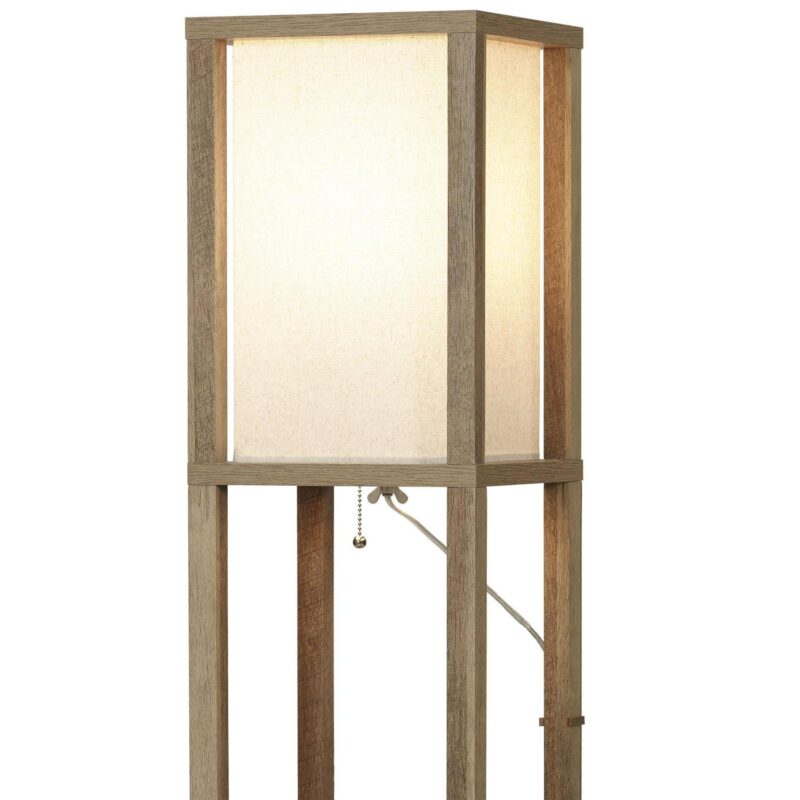 (2 pack) Better Homes and Gardens 62.25  Modern Pull Chain Weathered Floor Lamp with Natural Square Shade - Image 6