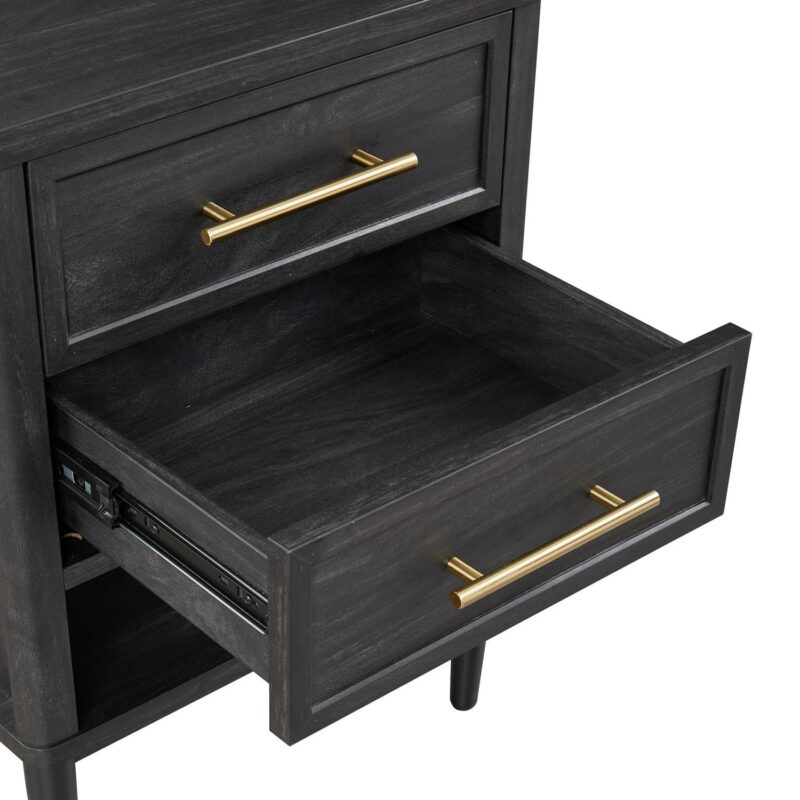 (2 pack) Better Homes and Gardens Oaklee 2-Drawer Nightstand, Charcoal Finish - Image 10