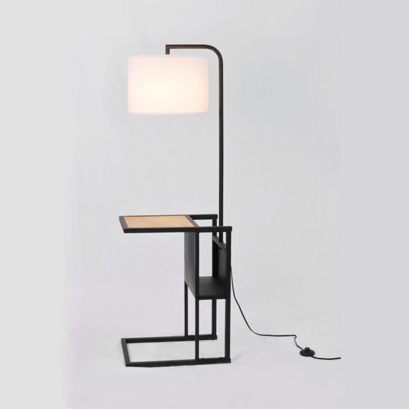 (2 pack) Better Homes and Gardens Brand Matte Black Floor Lamp with Magazine Rack - Image 9