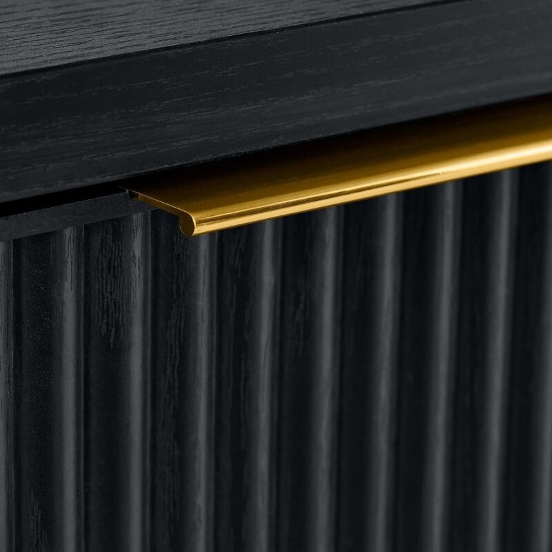 (2 pack) Better Homes and Gardens Lillian Fluted 2-Drawer Nightstand with USB, Rich Black Finish - Image 5