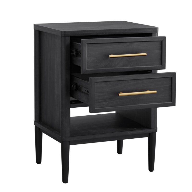 (2 pack) Better Homes and Gardens Oaklee 2-Drawer Nightstand, Charcoal Finish - Image 5