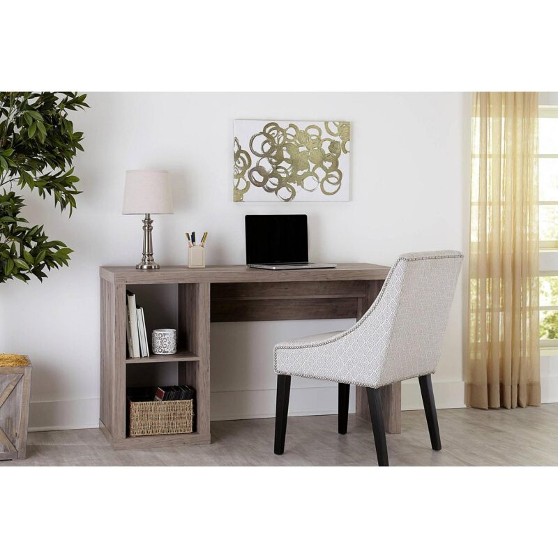 (2 pack) Better Homes and Gardens Cube Storage Office Desk, Rustic Gray - Image 5