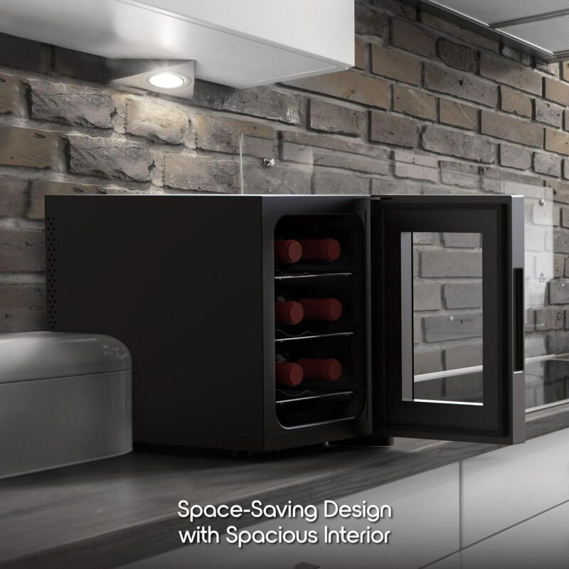 (2 pack) Ionchill 6-Bottle Wine Cooler, New Standard Door Mini Fridge with Wine Rack and Temp. Control, 9.75in - Image 6