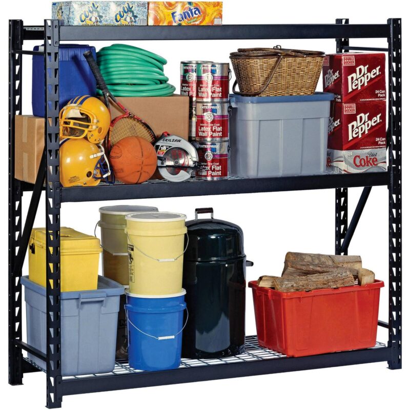 (2 pack) Muscle Rack 77 W x 24 D x 72 H 3-Tier Steel Welded Storage Rack, 4,500 lb. Total Capacity; Black - Image 4