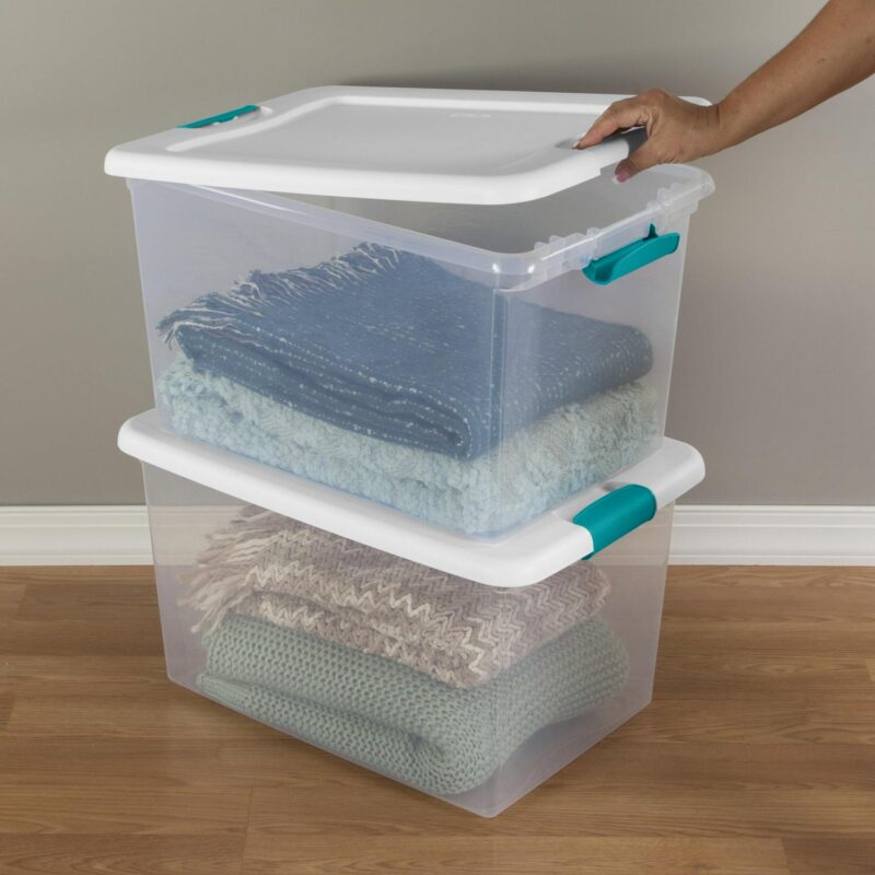 (2 pack) Sterilite 64 Qt. Latching Box Plastic, White, Set of 6 - Image 6
