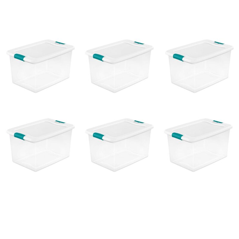 (2 pack) Sterilite 64 Qt. Latching Box Plastic, White, Set of 6 - Image 2