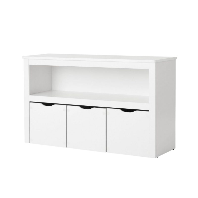 (2 pack) Your Zone Kids Toy Storage Cabinet with Three Rolling Bins, White Finish - Image 2