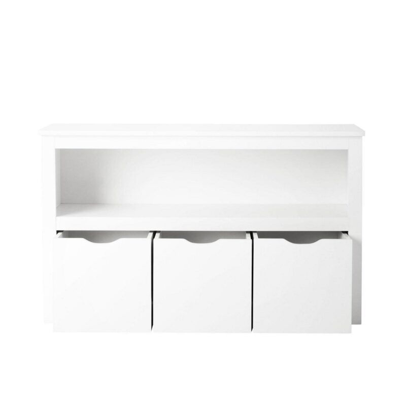 (2 pack) Your Zone Kids Toy Storage Cabinet with Three Rolling Bins, White Finish - Image 5