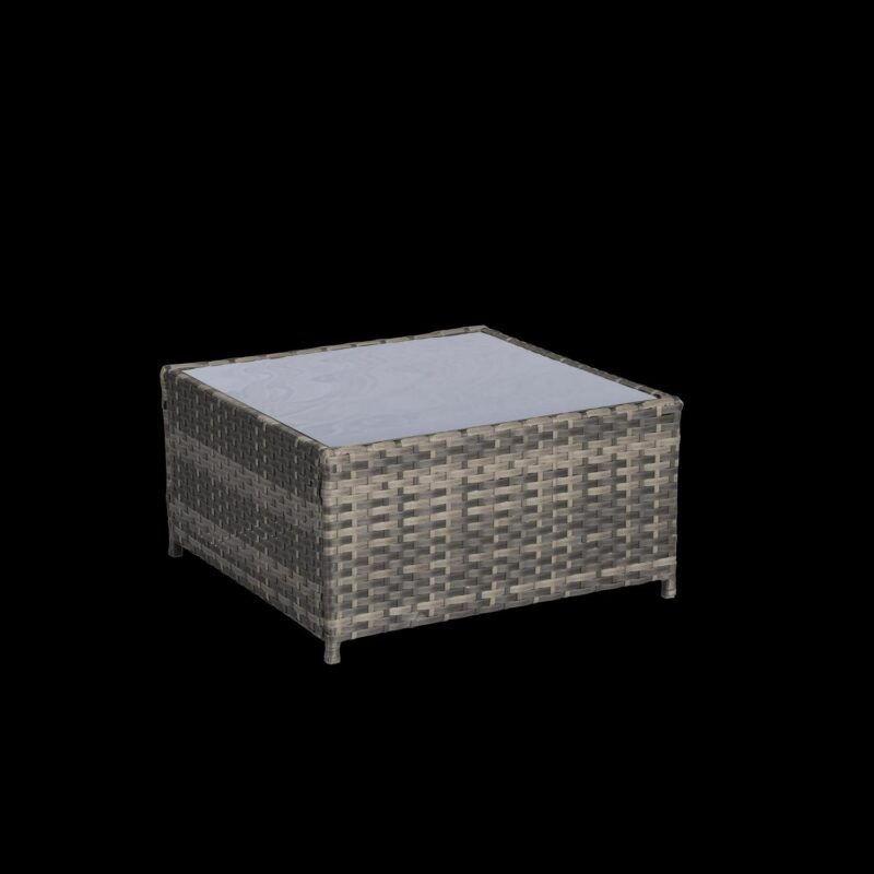 3 Pieces Patio Furniture Set,Outdoor Woven Sectional L- Shaped Sofa with Ottoman,Wicker Conversation Set with Tempered Glass Coffee Table for Backyard Poolside,Light Gray - Image 4