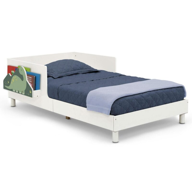 (3 pack) Delta Children Sleep N Store Toddler Bed with Interchangeable Shelf (Choose from Rainbow, Dinosaur or White Shelf), White - Image 9