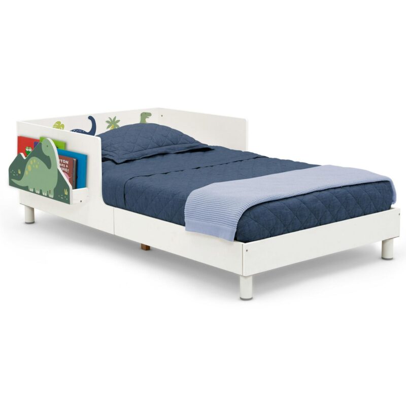 (3 pack) Delta Children Sleep N Store Toddler Bed with Interchangeable Shelf (Choose from Rainbow, Dinosaur or White Shelf), White - Image 10