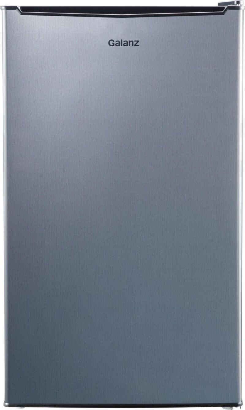 (3 pack) Galanz 3.3 Cu ft One Door Mini Fridge, Estar, Stainless Steel Look, New - Image 2