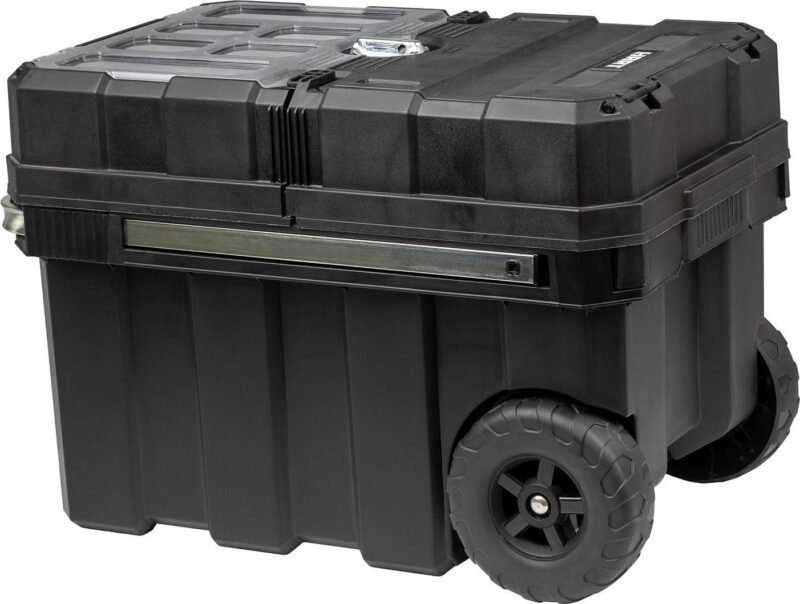 (3 pack) HART 24in Rolling Tool Box, Portable Black Resin Toolbox - Image 2
