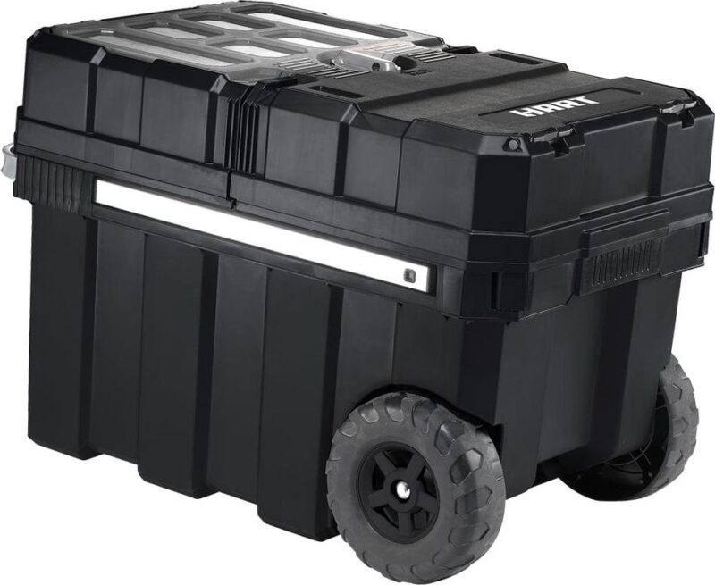 (3 pack) HART 24in Rolling Tool Box, Portable Black Resin Toolbox - Image 3