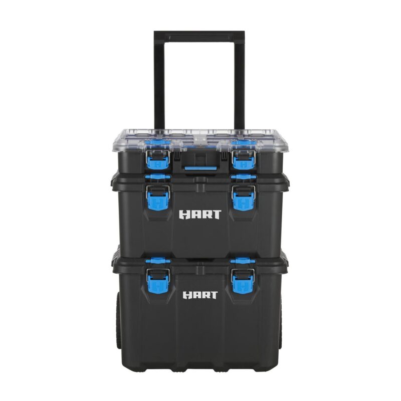 (3 pack) HART Stack System, Mobile Tool Storage and Organization, Black and Blue - Image 2
