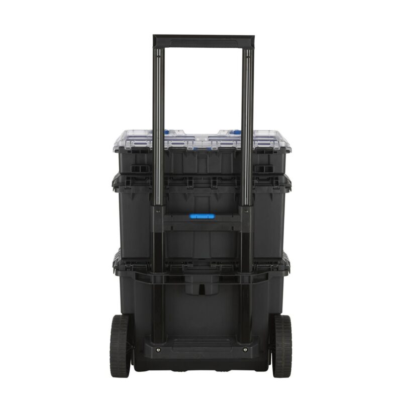 (3 pack) HART Stack System, Mobile Tool Storage and Organization, Black and Blue - Image 4